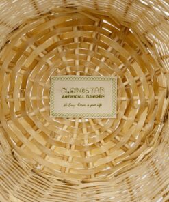 GloboStar® Artificial Garden ARIZONA 21503 Διακοσμητικό Πλεκτό Καλάθι – Κασπώ Γλάστρα – Flower Pot Μπεζ Φ36 x Υ38cm