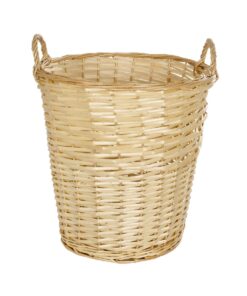 GloboStar® Artificial Garden ARIZONA 21504 Διακοσμητικό Πλεκτό Καλάθι – Κασπώ Γλάστρα – Flower Pot Μπεζ Φ42 x Υ42cm