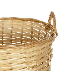 GloboStar® Artificial Garden ARIZONA 21504 Διακοσμητικό Πλεκτό Καλάθι – Κασπώ Γλάστρα – Flower Pot Μπεζ Φ42 x Υ42cm