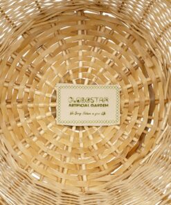 GloboStar® Artificial Garden ARIZONA 21504 Διακοσμητικό Πλεκτό Καλάθι – Κασπώ Γλάστρα – Flower Pot Μπεζ Φ42 x Υ42cm