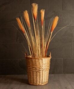 GloboStar® Artificial Garden ARIZONA 21504 Διακοσμητικό Πλεκτό Καλάθι – Κασπώ Γλάστρα – Flower Pot Μπεζ Φ42 x Υ42cm