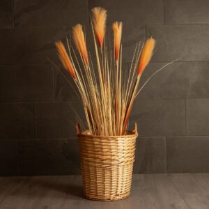GloboStar® Artificial Garden ARIZONA 21504 Διακοσμητικό Πλεκτό Καλάθι – Κασπώ Γλάστρα – Flower Pot Μπεζ Φ42 x Υ42cm