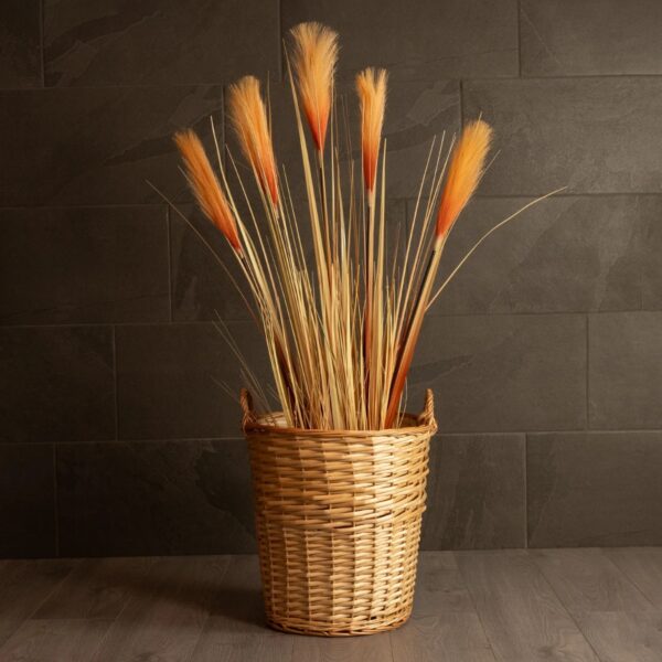 GloboStar® Artificial Garden ARIZONA 21504 Διακοσμητικό Πλεκτό Καλάθι – Κασπώ Γλάστρα – Flower Pot Μπεζ Φ42 x Υ42cm