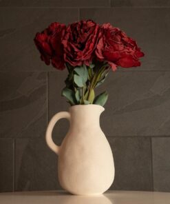 GloboStar® Artificial Garden ARMENOVILLE 21506 Διακοσμητικό Κεραμικό Βάζo Μπέζ Μ18 x Π15 x Υ22 cm