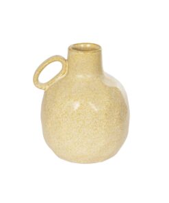 GloboStar® Artificial Garden SCHEELITE 21507 Διακοσμητικό Κεραμικό Βάζo Μπέζ Φ15 x Υ17 cm