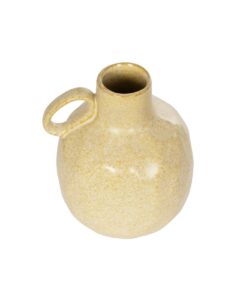 GloboStar® Artificial Garden SCHEELITE 21507 Διακοσμητικό Κεραμικό Βάζo Μπέζ Φ15 x Υ17 cm