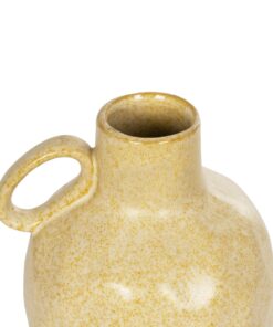 GloboStar® Artificial Garden SCHEELITE 21507 Διακοσμητικό Κεραμικό Βάζo Μπέζ Φ15 x Υ17 cm