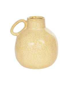 GloboStar® Artificial Garden SCHEELITE 21508 Διακοσμητικό Κεραμικό Βάζo Μπέζ Φ11 x Υ12 cm