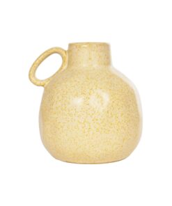 GloboStar® Artificial Garden SCHEELITE 21508 Διακοσμητικό Κεραμικό Βάζo Μπέζ Φ11 x Υ12 cm