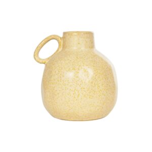 GloboStar® Artificial Garden SCHEELITE 21508 Διακοσμητικό Κεραμικό Βάζo Μπέζ Φ11 x Υ12 cm