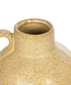 GloboStar® Artificial Garden SCHEELITE 21508 Διακοσμητικό Κεραμικό Βάζo Μπέζ Φ11 x Υ12 cm