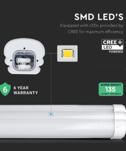 LED Αδιάβροχο IP65 Φωτιστικό Τύπου Φθορίου 150cm V-TAC LED 48W 6430lm 4000K – 2162876