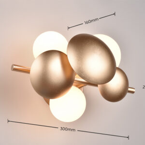 Trio Lighting Επιτοίχιο Φωτιστικό 3x G9 Χρυσό & Οπάλ Γυαλί – 217400379