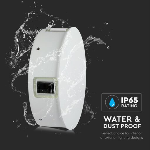 LED Φωτιστικό Τοίχου 4W V-TAC Λευκό Στρογγυλό με 4 Δέσμες IP65 Φυσικό 4000Κ – 218214