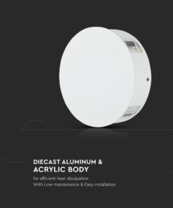 LED Φωτιστικό Τοίχου 4W V-TAC Λευκό Στρογγυλό με 4 Δέσμες IP65 Φυσικό 4000Κ – 218214