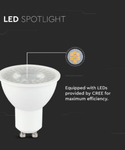 LED Λάμπα GU10 CREE CHIP 7.5W V-TAC 38° 610lm Ψυχρό Λευκό 6500K – 218776