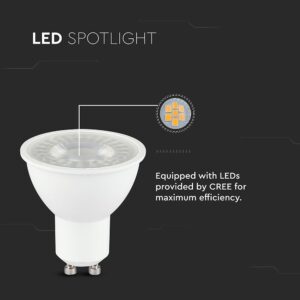 LED Λάμπα GU10 CREE CHIP 7.5W V-TAC 38° 610lm Ψυχρό Λευκό 6500K – 218776