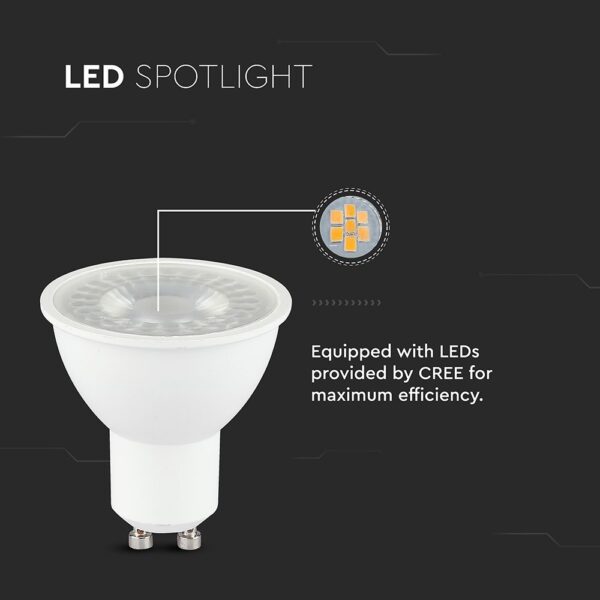 LED Λάμπα GU10 CREE CHIP 7.5W V-TAC 38° 610lm Ψυχρό Λευκό 6500K – 218776