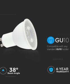 LED Λάμπα GU10 CREE CHIP 7.5W V-TAC 38° 610lm Ψυχρό Λευκό 6500K – 218776