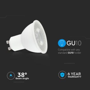 LED Λάμπα GU10 CREE CHIP 7.5W V-TAC 38° 610lm Ψυχρό Λευκό 6500K – 218776