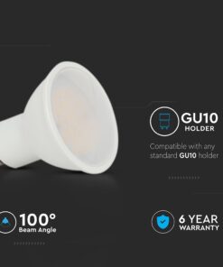 LED Λάμπα GU10 CREE CHIP 10W V-TAC 110° 1000lm Φυσικό Λευκό 4000K – 218796