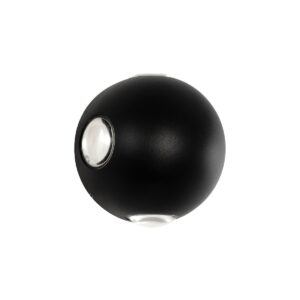 GLOBOSTAR® VEGA 60673 Μοντέρνο Φωτιστικό Τοίχου – Απλίκα LED 12W 1500lm 30° AC 220-240V Αδιάβροχο IP65 Θερμό Λευκό 2700K – Bridgelux COB Chip & TÜV SÜD Driver – Μαύρο Ματ – Μ10 x Π7.5 x Υ10cm – 5 Χρόνια Εγγύηση