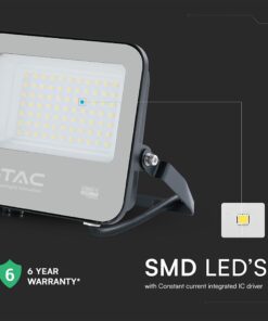 LED Προβολέας 50W Αδιάβροχος IP66 V-TAC Cree Chip 6yrs Wty Μαύρος 110° 6750lm 4000K Φυσικό – 232166
