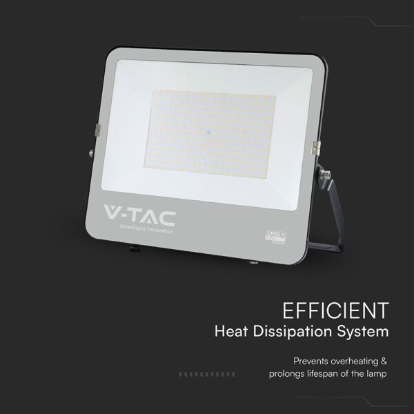 LED Προβολέας 200W Αδιάβροχος IP66 V-TAC Cree Chip 6yrs Wty Μαύρος 115° 27000lm 6500K Ψυχρό  – 232216