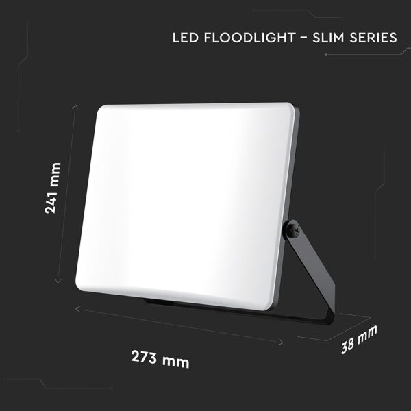 100W LED Προβολέας V-TAC με Οπάλ Κάλυμμα Μαύρος CCT 10000lm IP65 – 23767