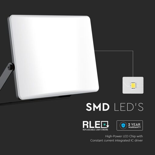 30W LED Προβολέας με Οπάλ Κάλυμμα Μαύρος V-TAC IP65 CCT 3000lm – 23769