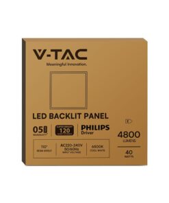 LED Πάνελ Τετράγωνο Χωνευτό 60X60cm 40W V-TAC 4800lm Ψυχρό Λευκό 6500K Philips Driver – 23823