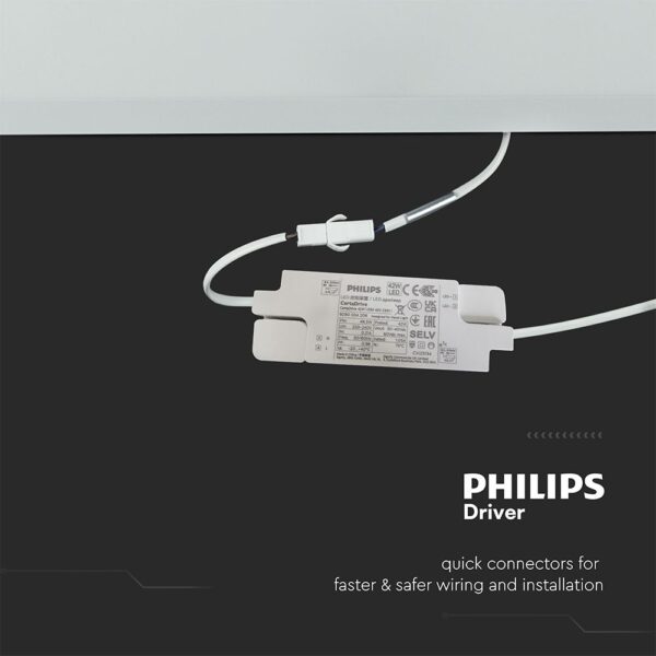 LED Πάνελ Τετράγωνο Χωνευτό 60X60cm 40W V-TAC 4800lm Ψυχρό Λευκό 6500K Philips Driver – 23823
