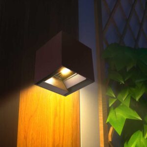 Ηλιακό Φωτιστικό Τοίχου LED 9W CCT Καφέ IP65 με Ανιχνευτή Κίνησης