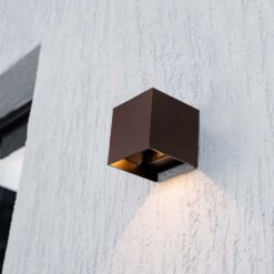 Ηλιακό Φωτιστικό Τοίχου LED 9W CCT Καφέ IP65 με Ανιχνευτή Κίνησης