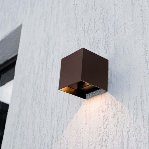 Ηλιακό Φωτιστικό Τοίχου LED 9W CCT Καφέ IP65 με Ανιχνευτή Κίνησης