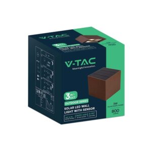 Ηλιακό Φωτιστικό Τοίχου LED 9W CCT Καφέ IP65 με Ανιχνευτή Κίνησης