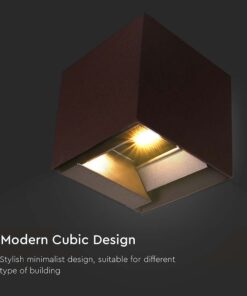 Ηλιακό Φωτιστικό Τοίχου LED 9W CCT Καφέ IP65 με Ανιχνευτή Κίνησης