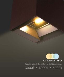 Ηλιακό Φωτιστικό Τοίχου LED 9W CCT Καφέ IP65 με Ανιχνευτή Κίνησης