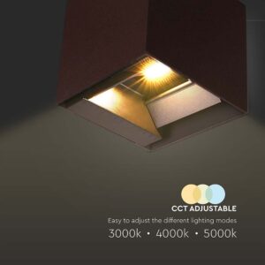 Ηλιακό Φωτιστικό Τοίχου LED 9W CCT Καφέ IP65 με Ανιχνευτή Κίνησης