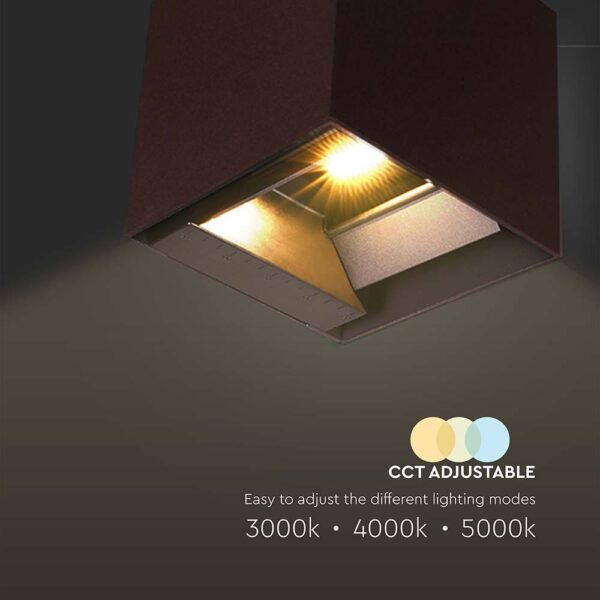 Ηλιακό Φωτιστικό Τοίχου LED 9W CCT Καφέ IP65 με Ανιχνευτή Κίνησης