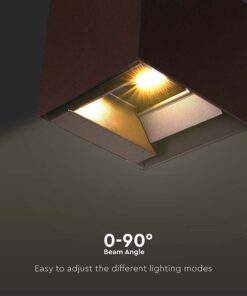 Ηλιακό Φωτιστικό Τοίχου LED 9W CCT Καφέ IP65 με Ανιχνευτή Κίνησης