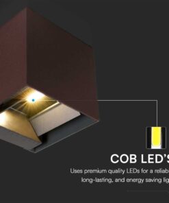 Ηλιακό Φωτιστικό Τοίχου LED 9W CCT Καφέ IP65 με Ανιχνευτή Κίνησης