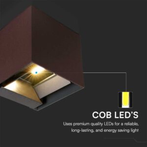 Ηλιακό Φωτιστικό Τοίχου LED 9W CCT Καφέ IP65 με Ανιχνευτή Κίνησης