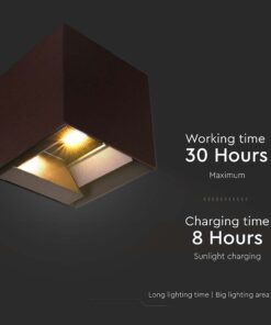 Ηλιακό Φωτιστικό Τοίχου LED 9W CCT Καφέ IP65 με Ανιχνευτή Κίνησης