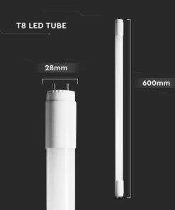 LED Λάμπα T8 G13 60cm V-TAC 7.5W 850lm Περιστρεφόμενη Φυσικό Λευκό 4000K – 23871