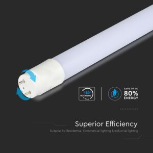 LED Λάμπα T8 G13 60cm V-TAC 7.5W 850lm Περιστρεφόμενη Φυσικό Λευκό 4000K – 23871