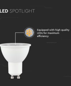 LED Λάμπα GU10 7.5W V-TAC 38° 610lm Φυσικό Λευκό 4000K – 23881