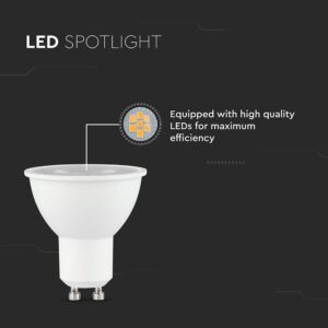 LED Λάμπα GU10  7.5W V-TAC 38° 610lm Φυσικό Λευκό 4000K – 23881