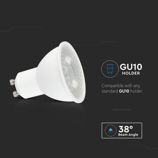 LED Λάμπα GU10  7.5W V-TAC 38° 610lm Φυσικό Λευκό 4000K – 23881