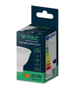LED Λάμπα MR16 GU5.3 12V DC 6W V-TAC 110° 455lm Ψυχρό Λευκό 6500K – 23887